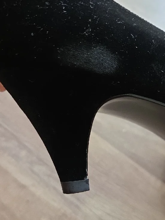 Classic Black Velvet Pointed-Toe Heels - Picture 5 of 6